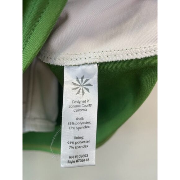 Athleta Green White Tennis Workout Skirt Shorts Pocket Womens Size L - Picture 5 of 8